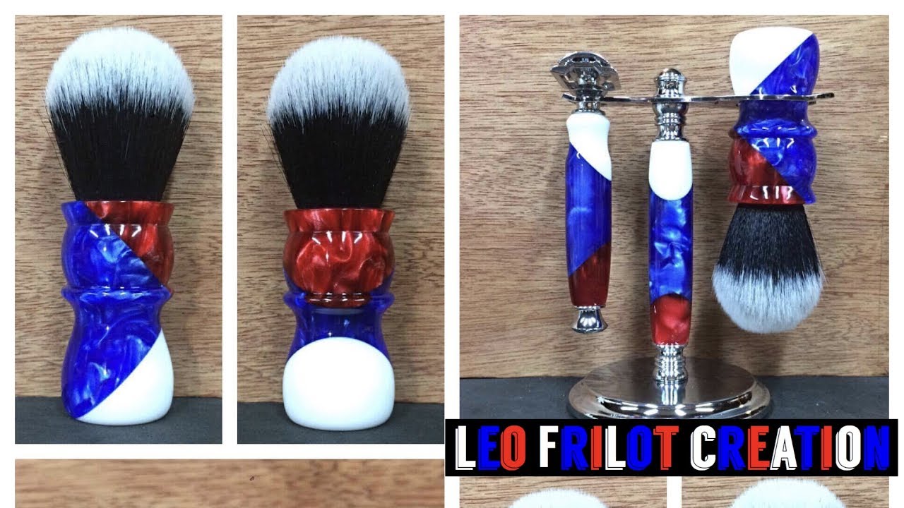 Leo Frilot Custom Brush Razor and Stand Set