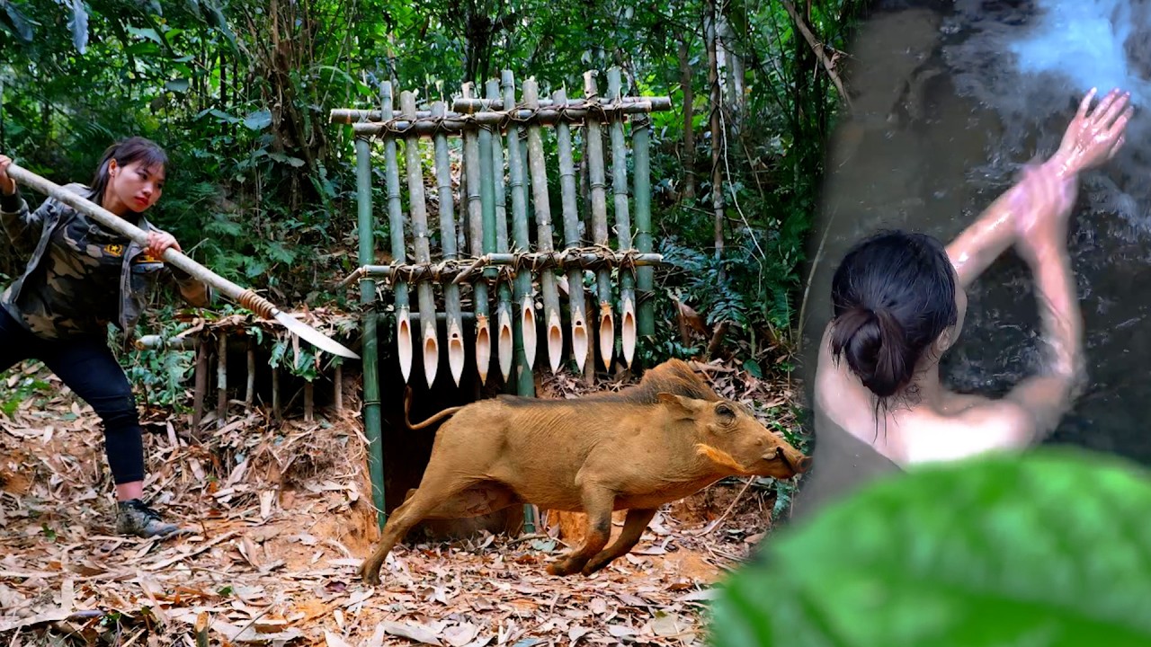 全能荒野美女再度是打造半地下室庇護所，這操作絕了，更是製作牢籠裝置，收穫到極品大野豬！