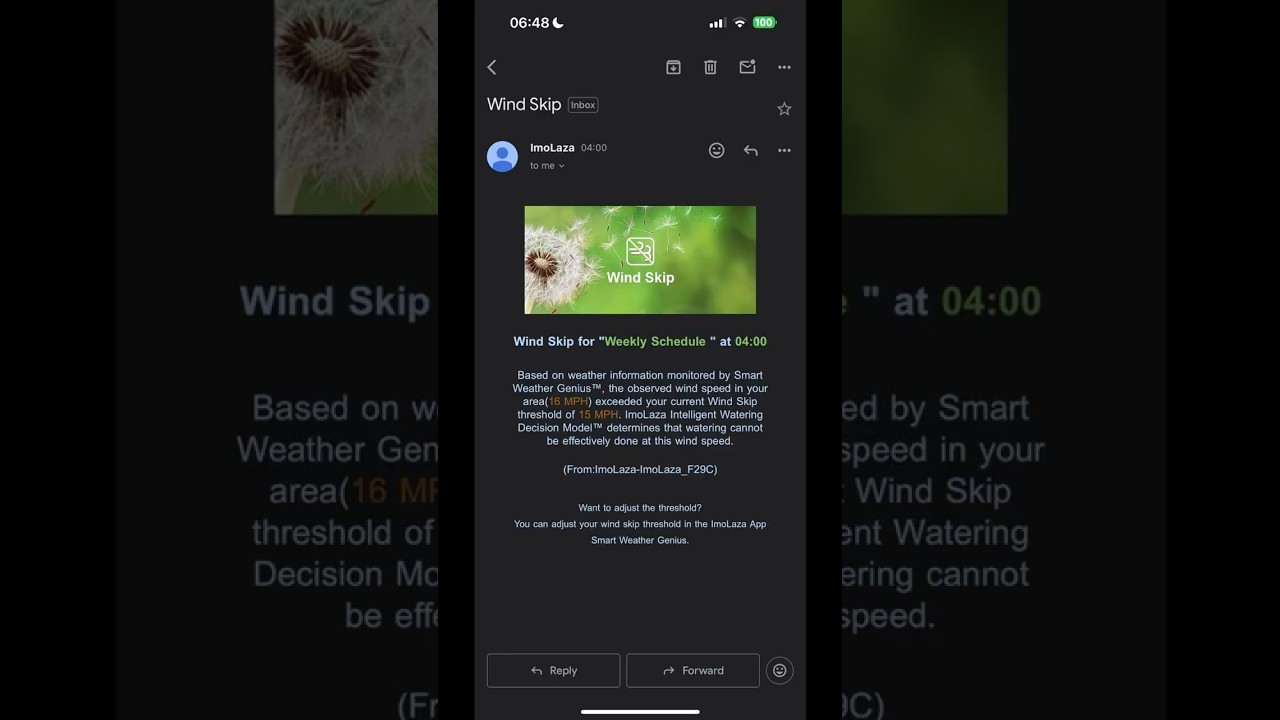 ImoLaza Smart Sprinkler Wind Skip 