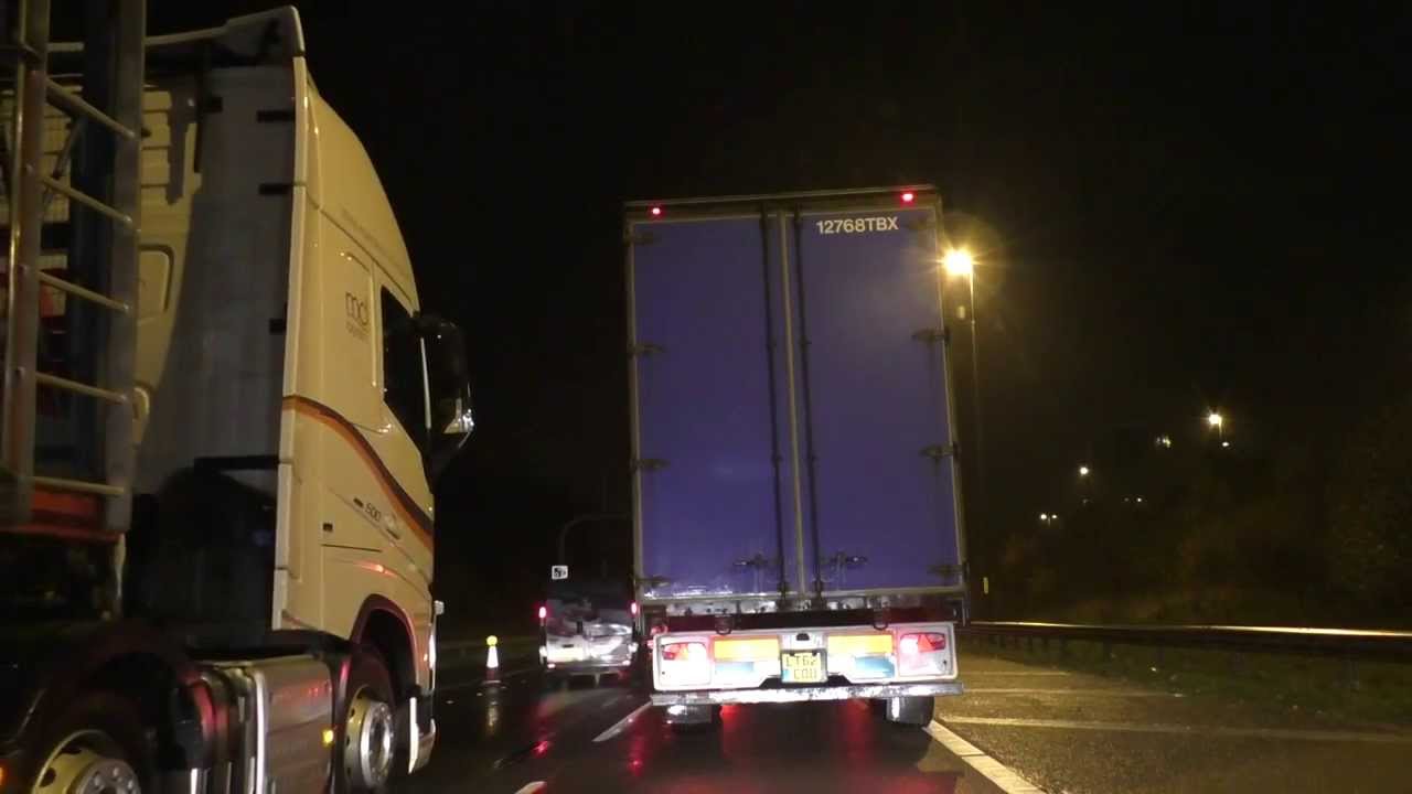 Night Drive On The M5, M6, M62 & M57 Motorways From Worcester To Liverpool, UK 21st November 2014