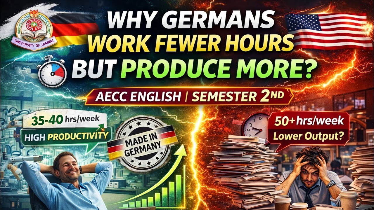Why Germans Work Less But Produce More? 🇩🇪 | AECC English | Semester 2nd || Jammu University 🔥#sem2 