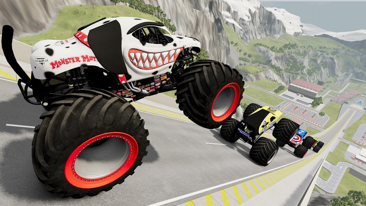 Epic High Speed Monster Truck Jumps and Crashes #050 - BeamNG Drive