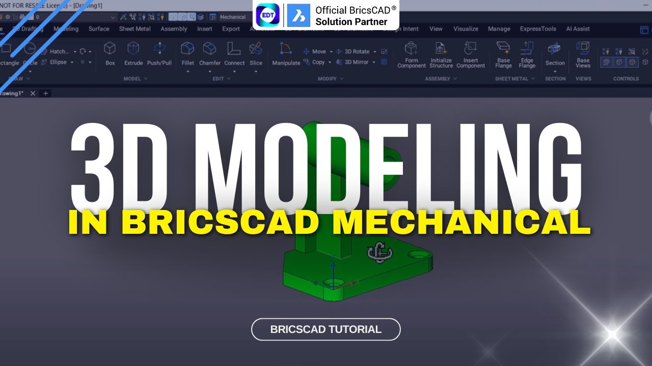 Create 3D Model using Direct Modeling in BricsCAD Mechanical | BricsCAD Tutorial | Excel Design
