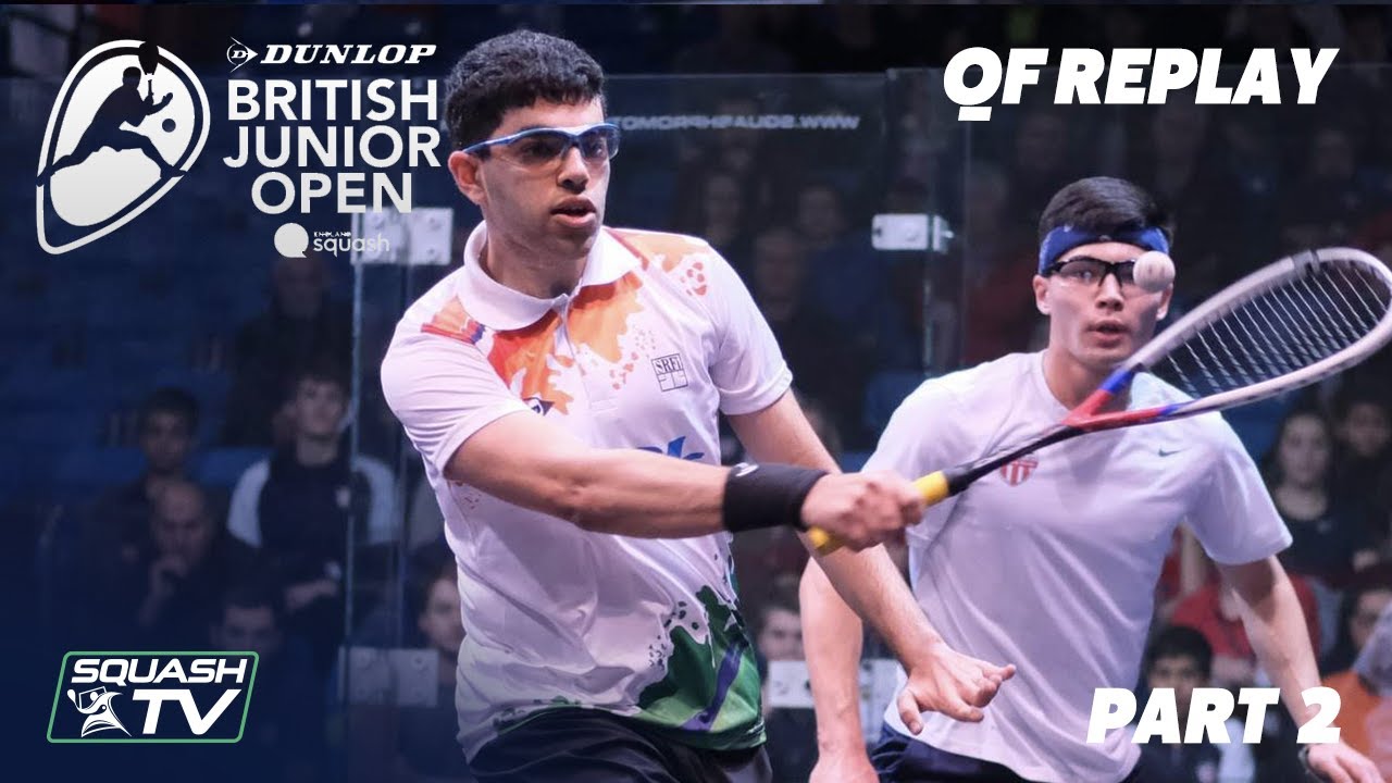 Squash: Dunlop British Junior Open 2020 - Quarter Finals - Glass Court Session 2