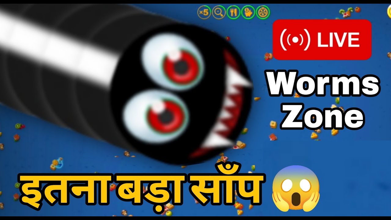 Top 1 🏆 Live Gameplay 😱 Biggest Snake in Worms Zone Game 