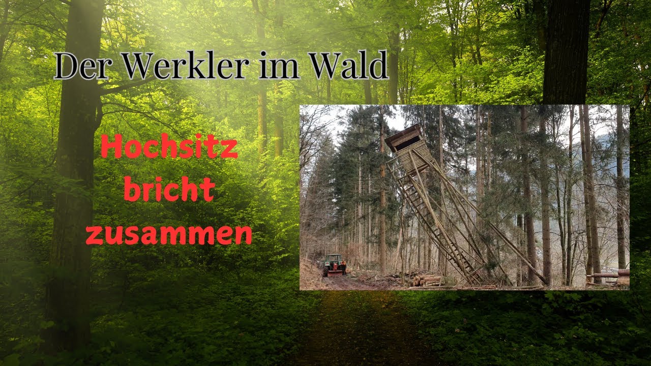 Hochsitz abreissen mit Traktor !