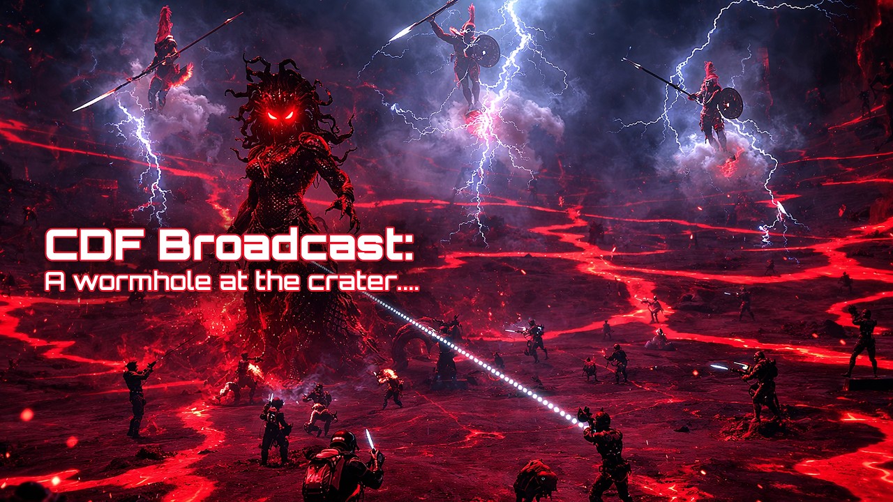 CDF Broadcast: A wormhole at the crater.... creatures from a different time are pouring out