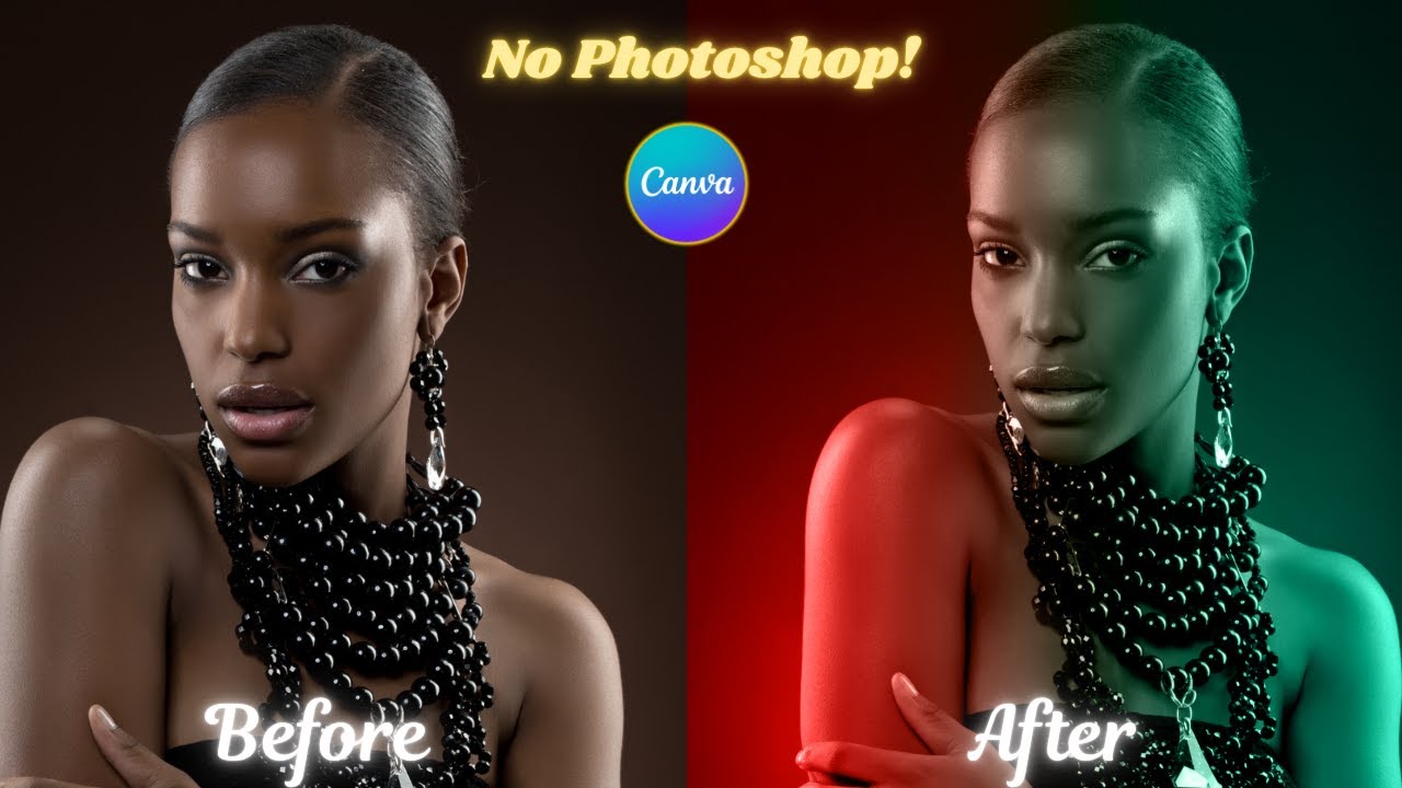 How to Make Stunning Dual Lighting Effect in Canva | Easy Photo Glow Tutorial