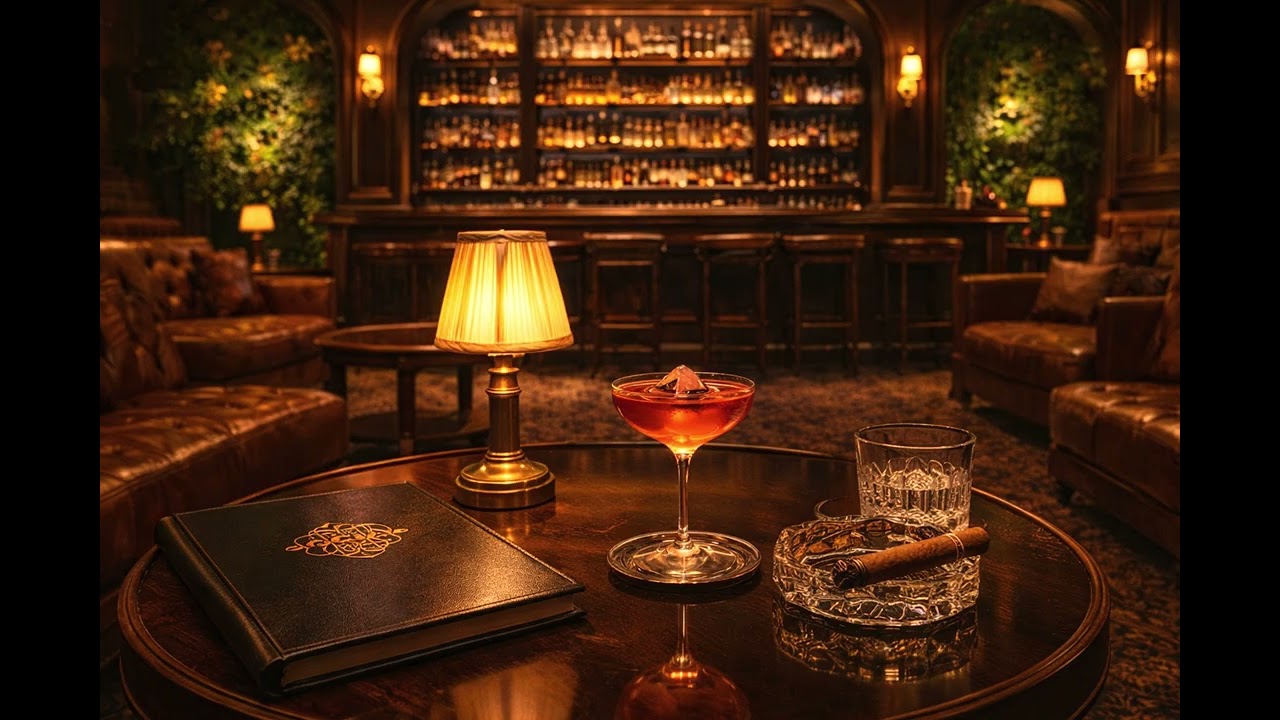 Old Money Cigar Lounge Ambience 🥃 | Luxury Study & Focus Music | Calm Jazz Background Instrumental 