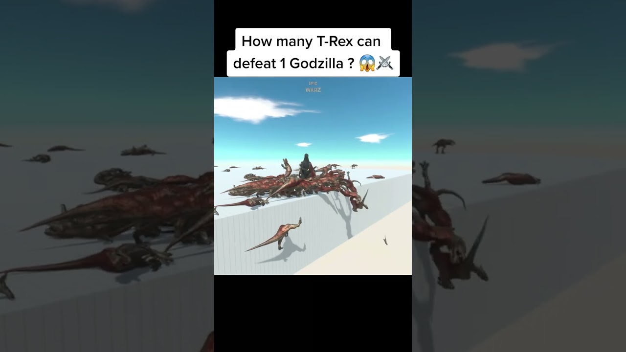 Is it kind of realistic  🤔 Those T-Rex are so brave, & this Godzilla so strong  ⚔️ #TRex #arbs #an