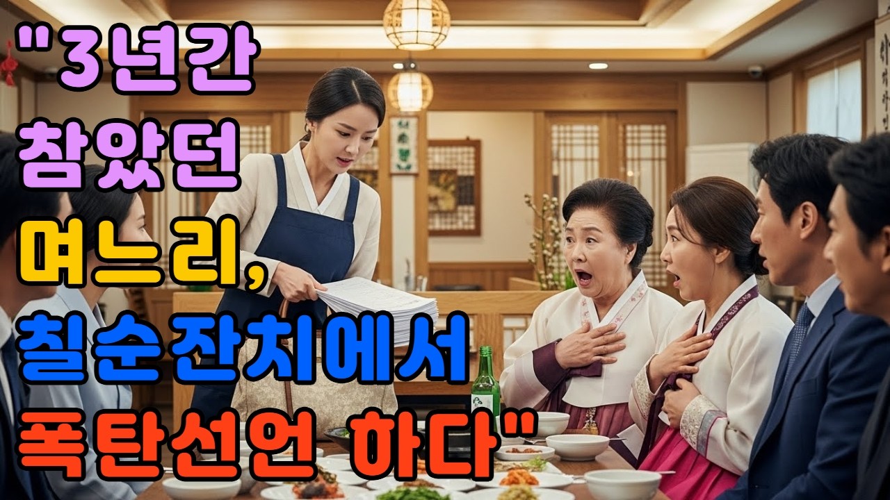가족은 모두 얼어 붙었다. 시어머니 칠순날 터진 이혼 폭탄