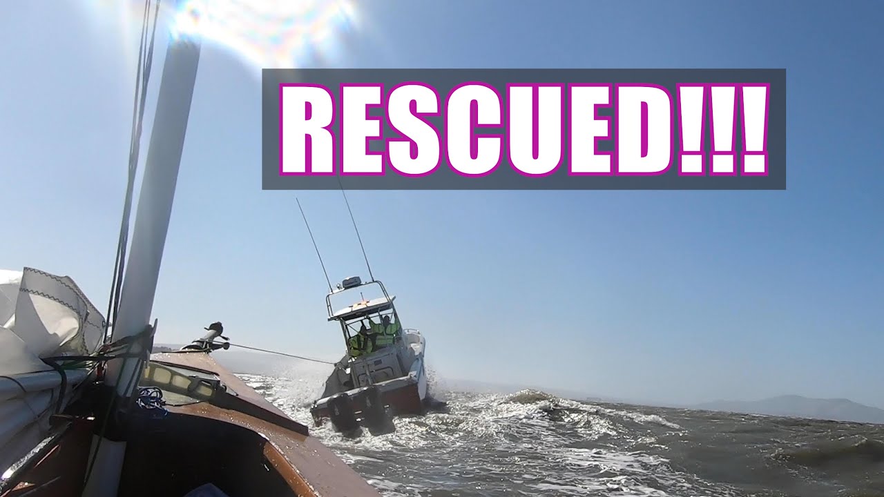RESCUED!!! On my first true dinghy cruise in the bike-towed micro glamper 