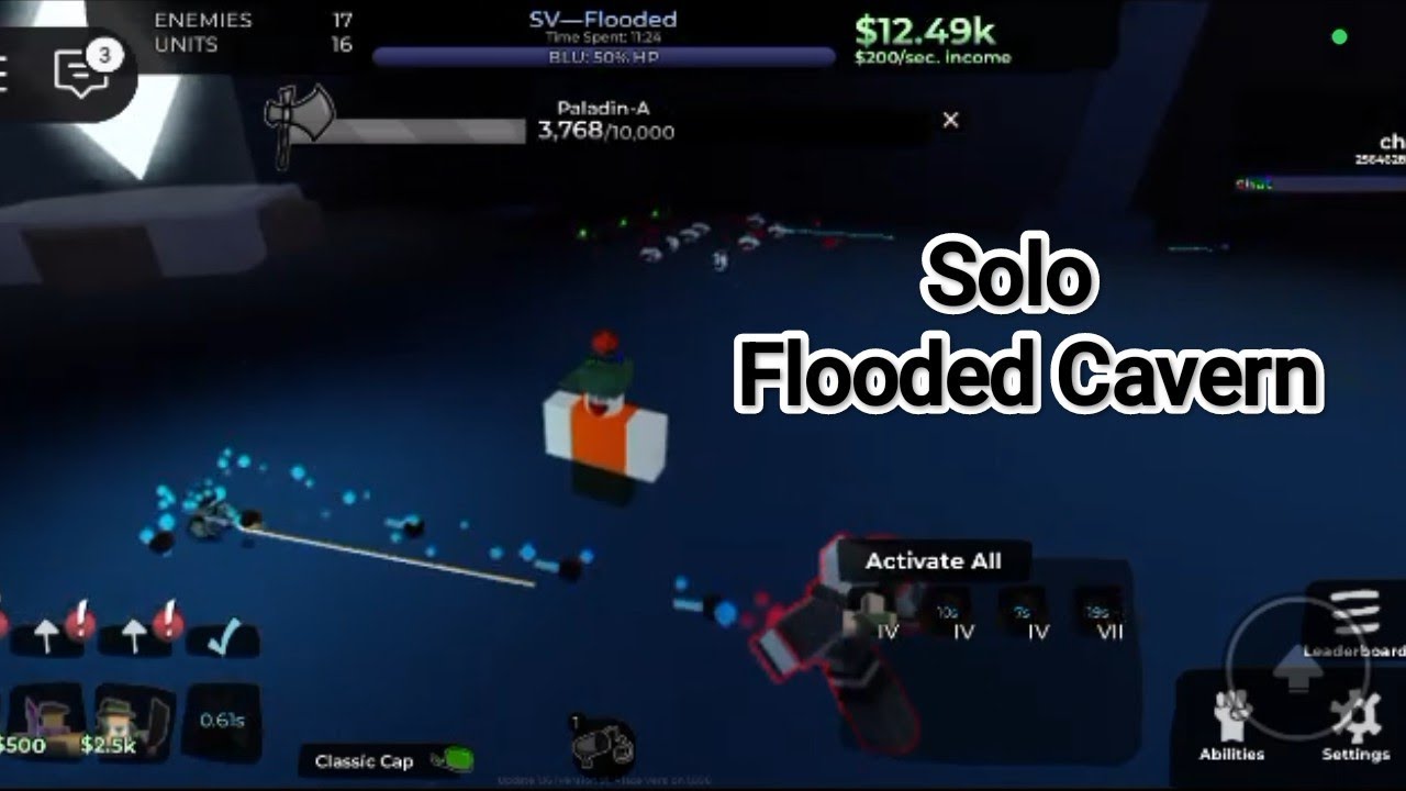 Solo Flooded Cavern | World Tower Defense
