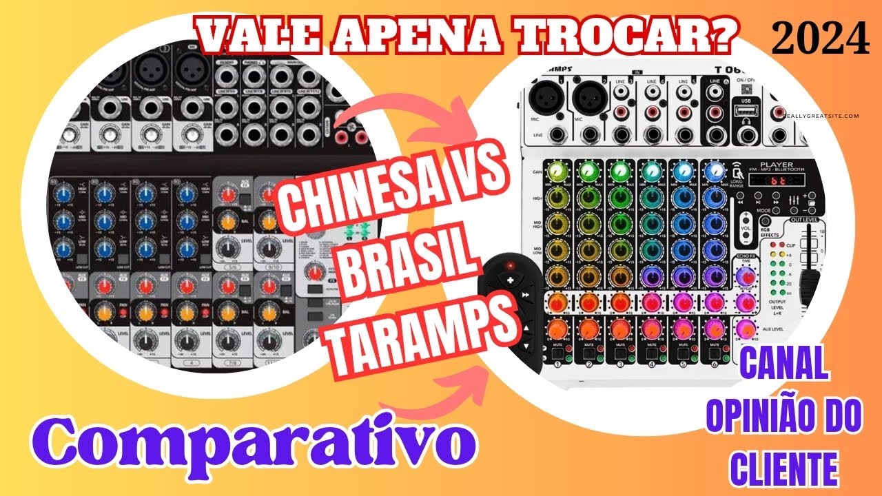 COMPARATIVO: MESA TARAMPS T0602 PLAYER RGB VS WALDMAN 12.2FX CHINESA