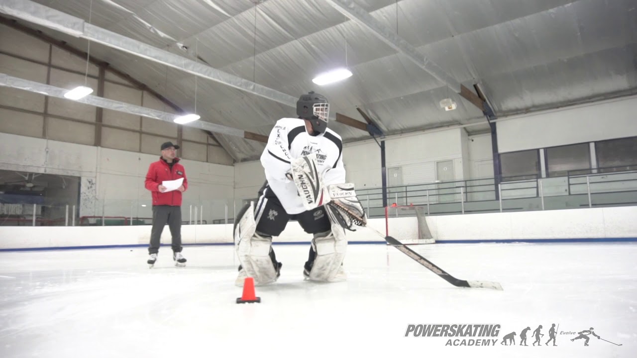 Goalie skating in our PowerSkating Class