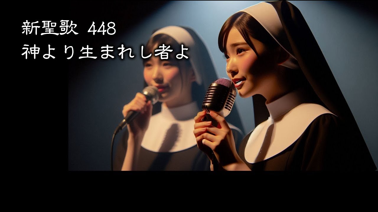 【 耳で読む聖書 】新聖歌 448 神より生まれし者よ　( 歌詞付 )