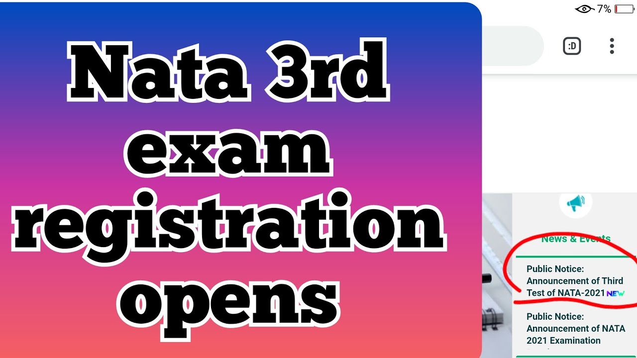 NATA 3rd exam Registration open 2021 #NATA2021 #NATA #NATA3RDATTMEPTOPENS