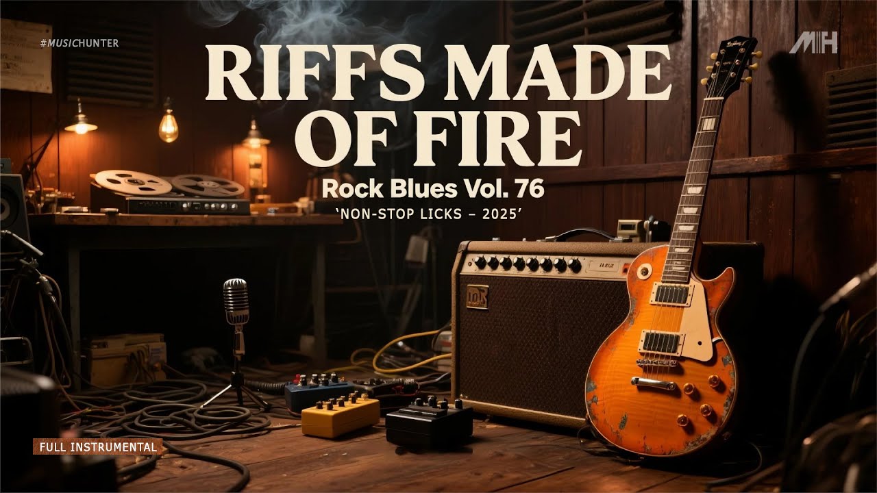 Rock Blues Instrumental Vol. 76🔥Riffs Made Of Fire – Non‑Stop Licks 2025