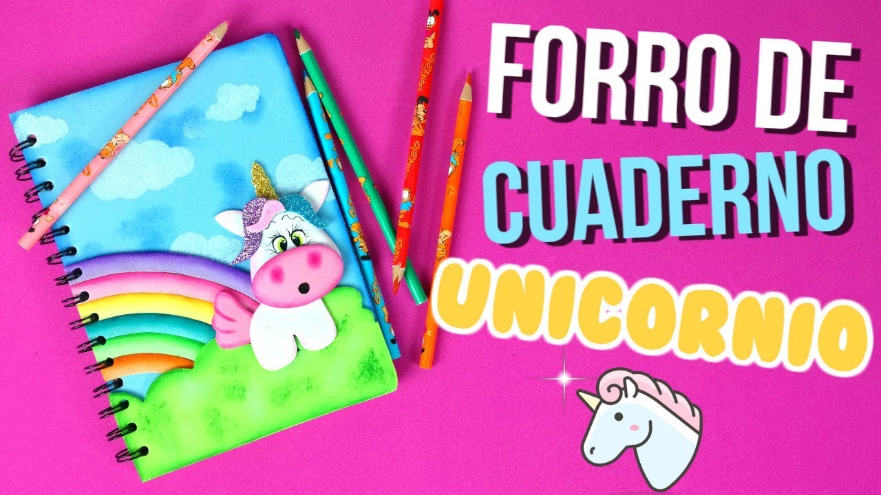 FORRO DE CUADERNO UNICORNIO EN FOAMY GOMA EVA MICROPOROSO FOMI