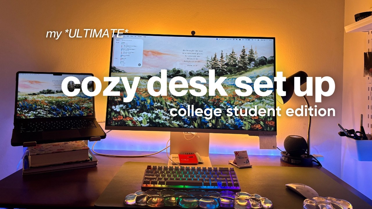 I Built My Dream Desk Setup as a College Student | productive + cozy ✨