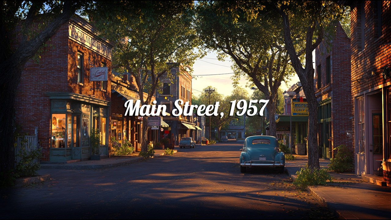 Quiet Summer Evening in a 1950s Small Town 🌅 Jazz Ambience