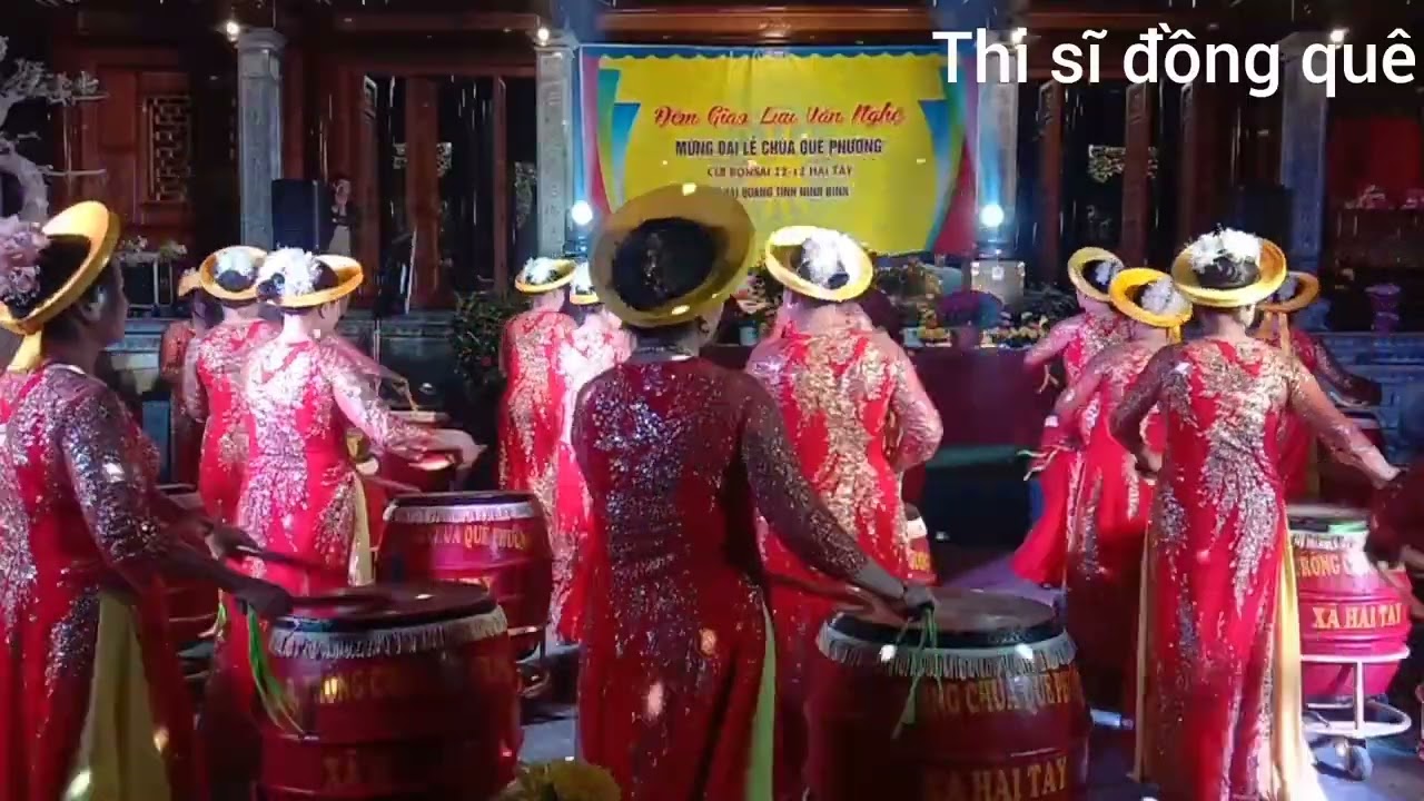 MÚA TRỐNG MỪNG ĐẠI LỄ CHÙA QUẾ PHƯƠNG HẢI TÂY XÃ HẢI QUANG TỈNH NINH BÌNH#thohay@