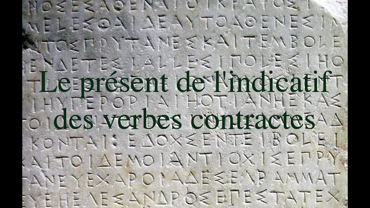 Le présent de l'indicatif des verbes contractes