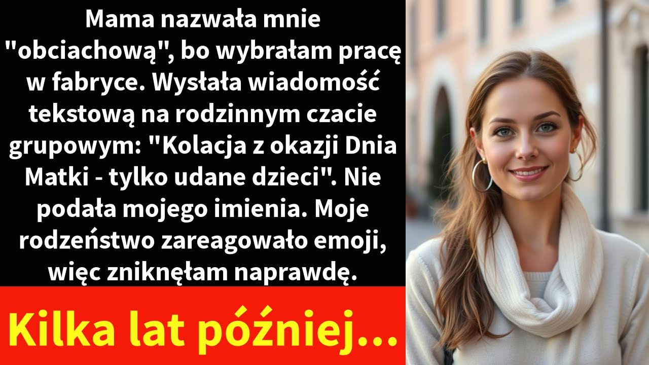 Mama nazwała mnie "obciachową", bo wybrałam pracę w fabryce. Wysłała wiadomość tekstową na rodzinnym