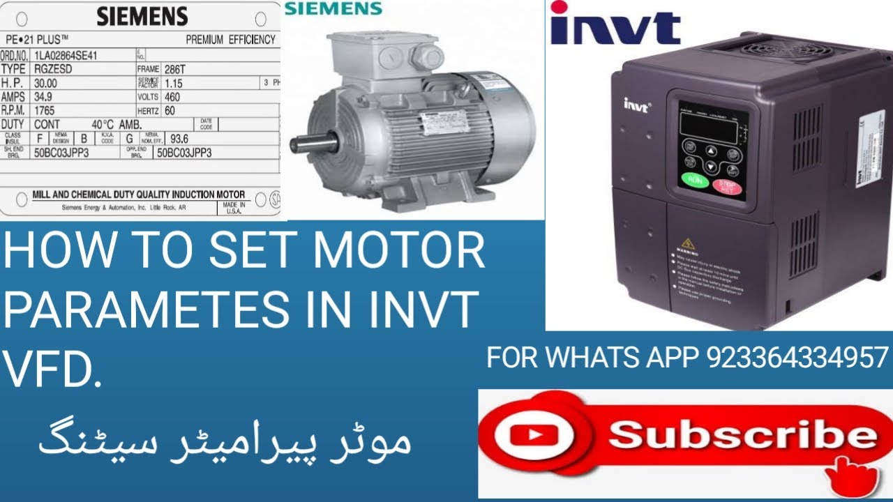 HOW TO SET MOTOR PARAMETERS IN INVT VFD FOR SOLAR PUMP#invt