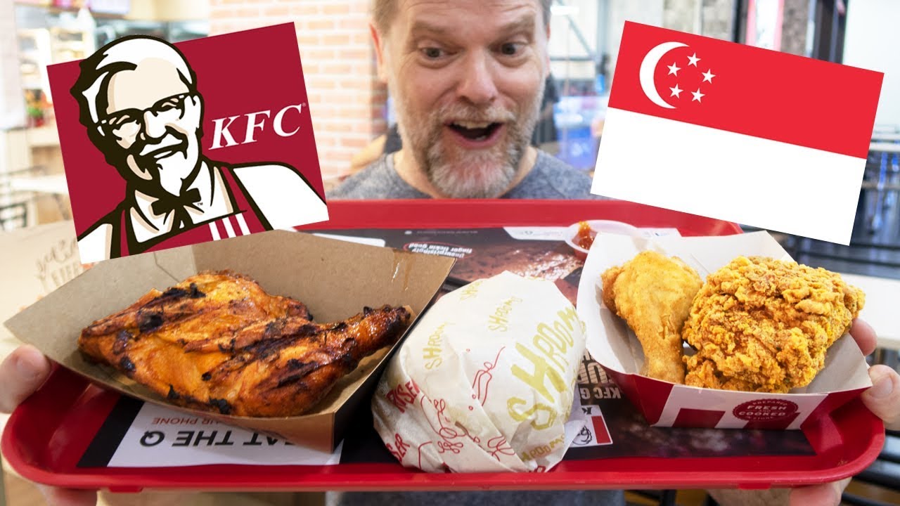 Trying KFC in Singapore -  Grilled Chicken, Gold Spice Chicken and Shrooms Burger