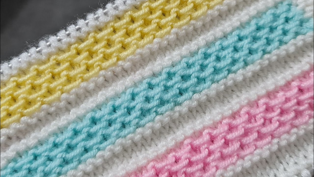 Rengarenk kolay iki şiş yelek hırka battaniye örgü modeli knitting crochet