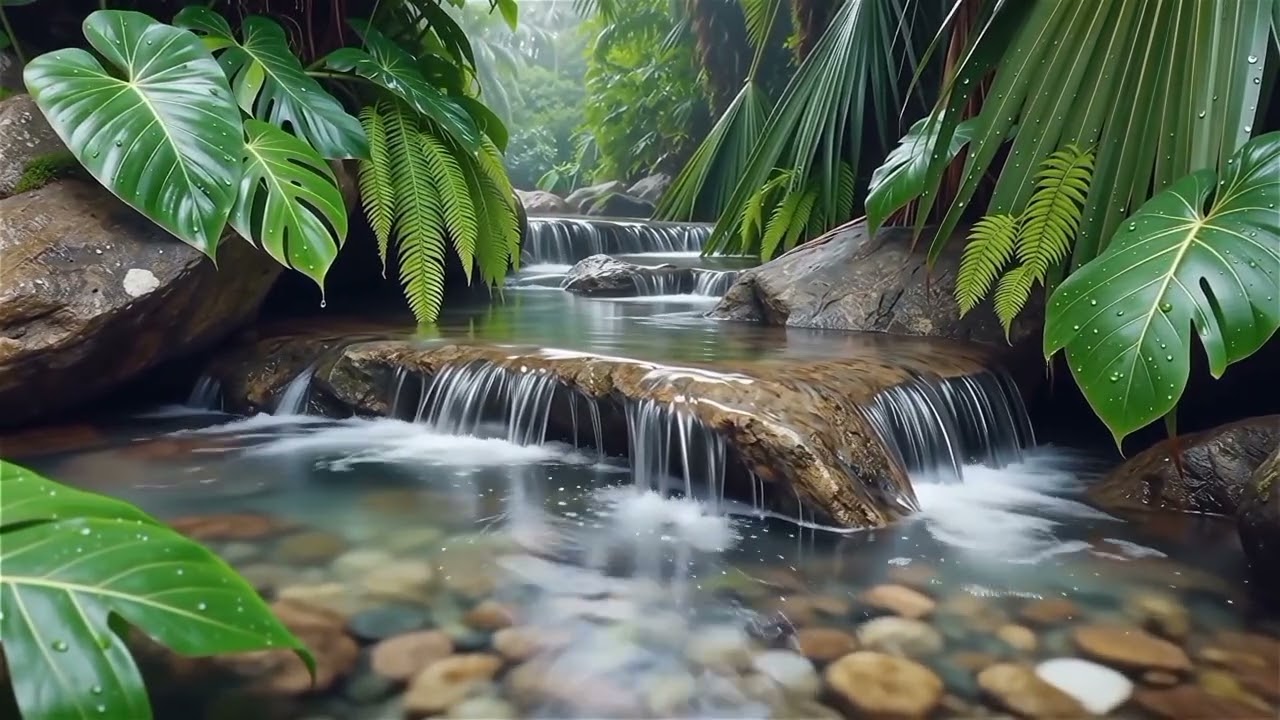 Deep Sleep in the Rainforest: Gentle Waterfall & Jungle Ambience