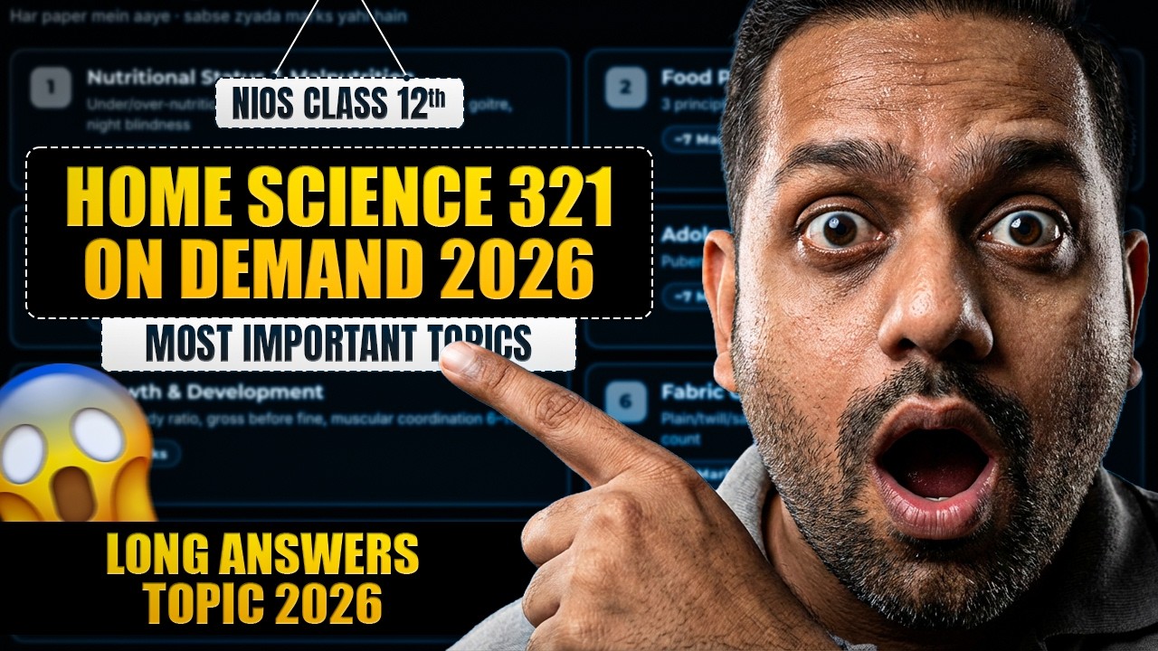 NIOS Class 12 Home Science Important Questions With Answers | NIOS Class 12 On Demand Imp Topics