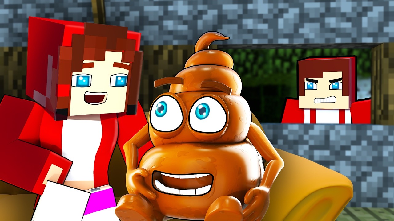MAIZEN : JJ needs to chase away the poop! - Minecraft Animation
