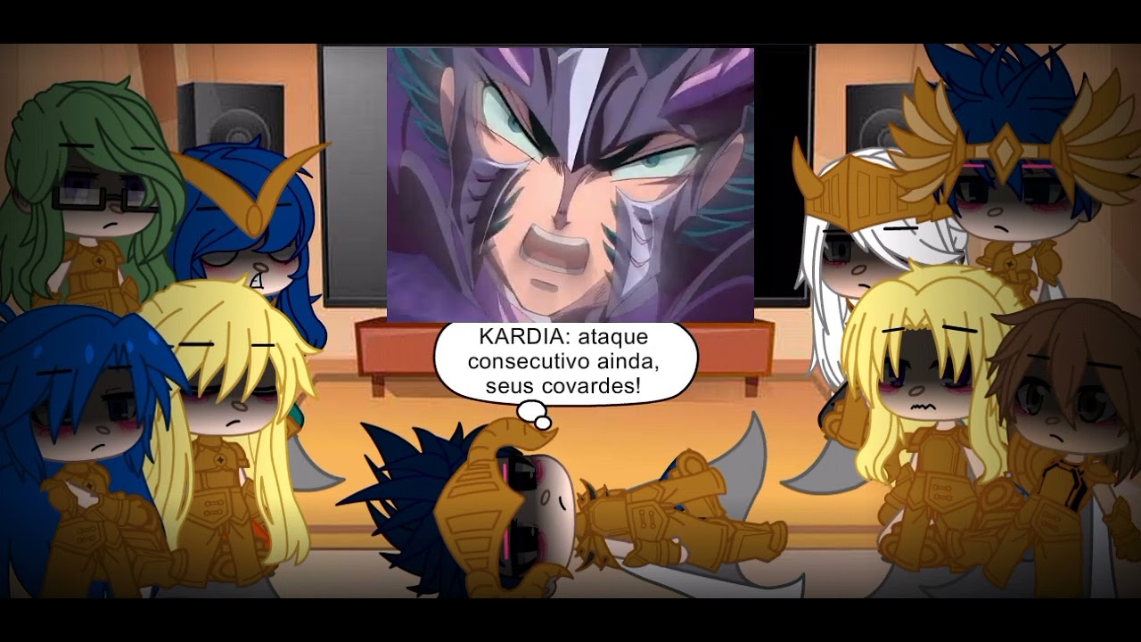 Cavaleiros de ouro(The lost canvas) reagindo ao Mu vs Saga, Camus e Shura //Gacha club// Parte 2 //
