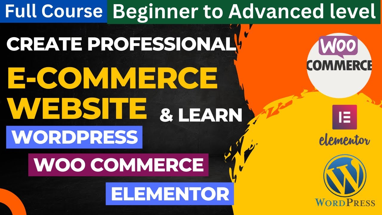 Create Professional eCommerce website with WordPress, WooCommerce, & Elementor | Tutorial