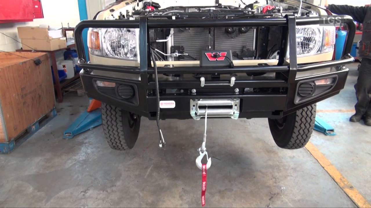 Fitting of a winch & bull-bar to a Toyota Land Cruiser 70 Series