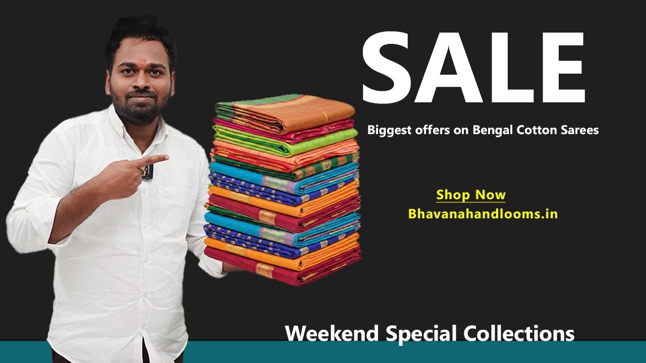 Biggest Offers on Bengali Cotton Sarees | SALE | Mana Handloom Sarees
