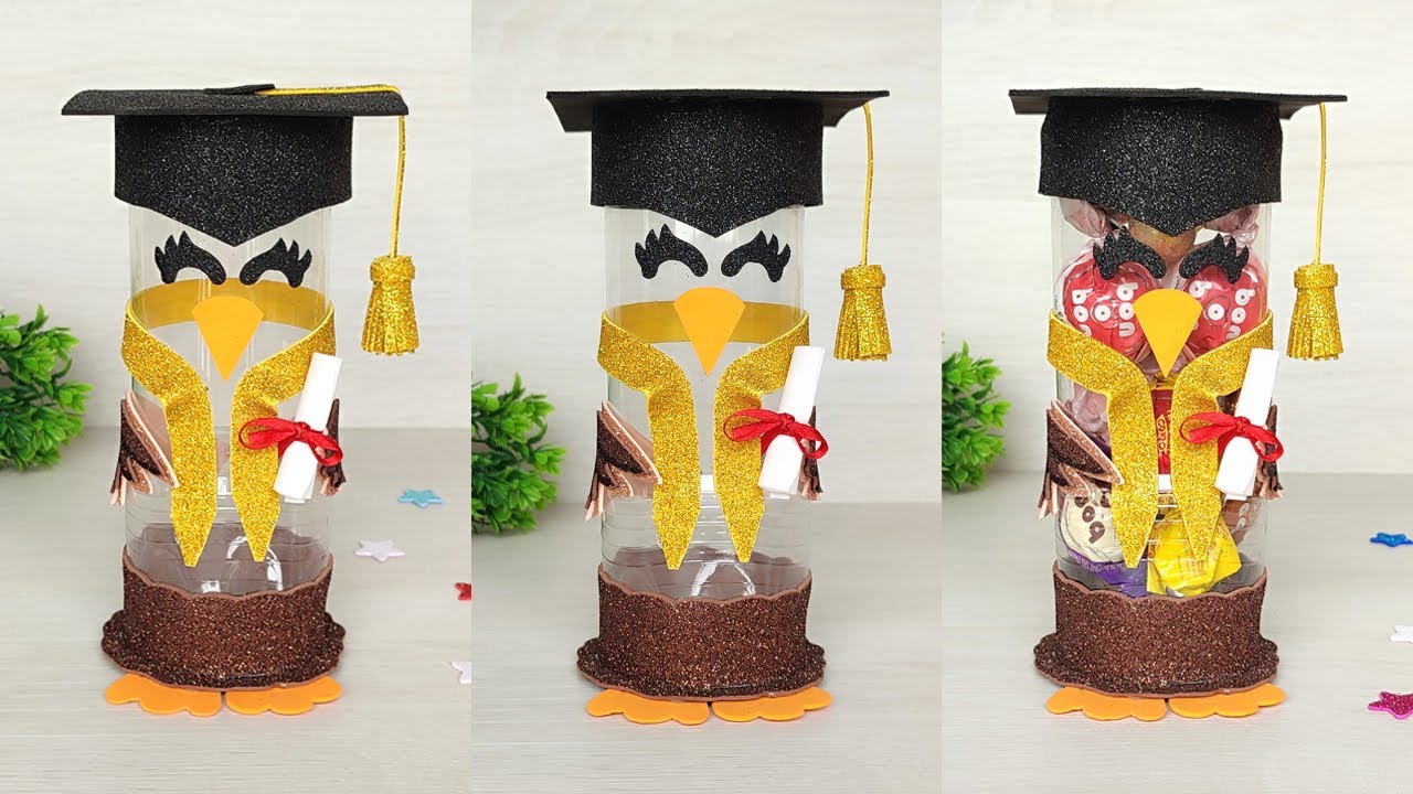 Especial regalo de graduación hecho de una botella de plástico  😍Manualidades para graduación