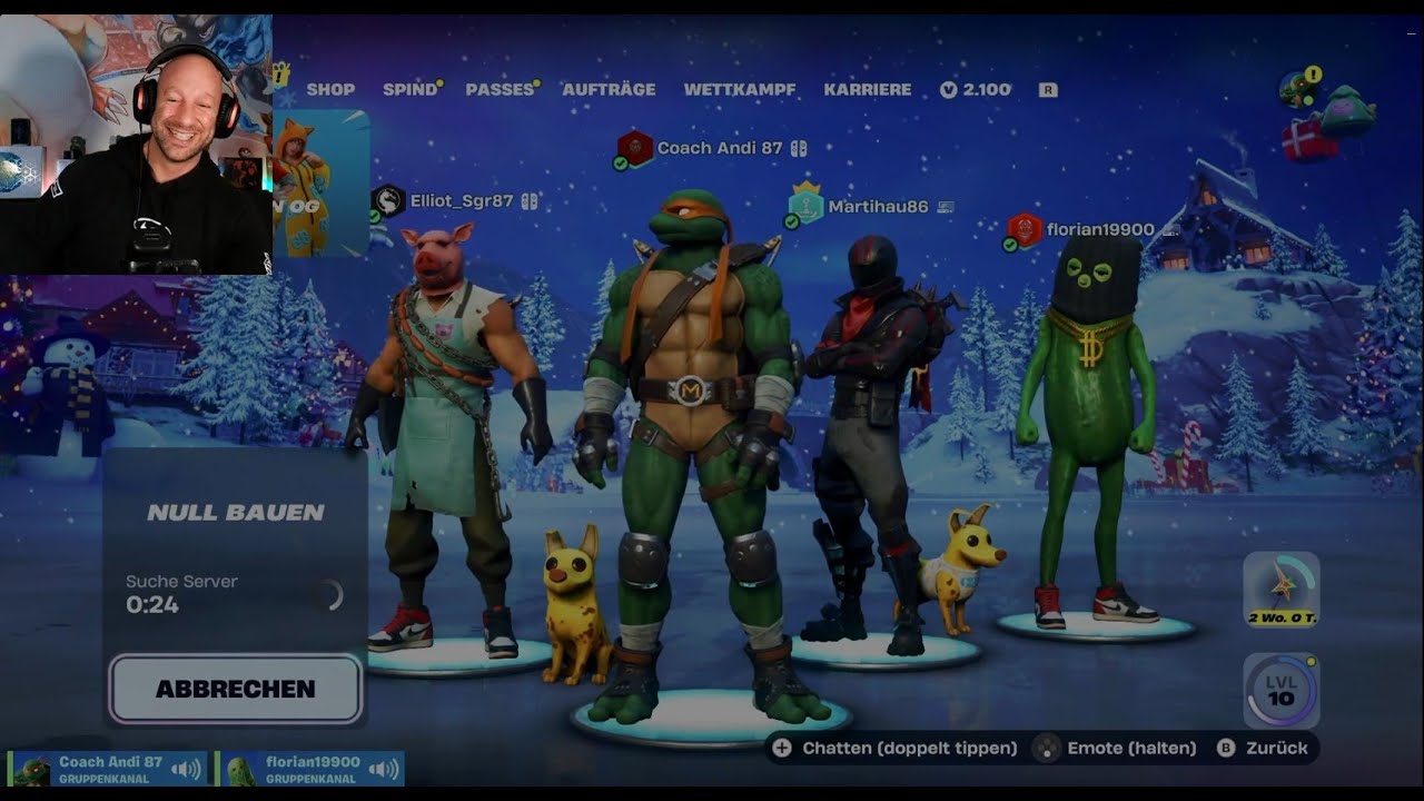Eine Runde Fortnite ballern mit der Gang