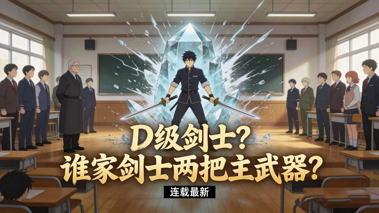《D级剑士？谁家剑士两把主武器？》穿越转职世界，觉醒 D 级剑士遭嘲笑，被 S 级天骄慕雪天价包养。实则他激活神级双刀流，属性逆天，独自闯入 S 级不敢踏足的禁区。 #小说推荐 #异能 #漫画