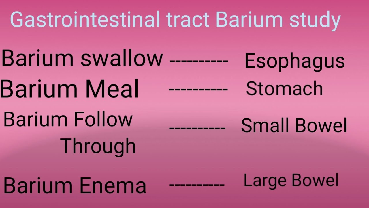 Gastrointestinal tract barium Study / Barium swallow, Meal, follow through,Enema complete study