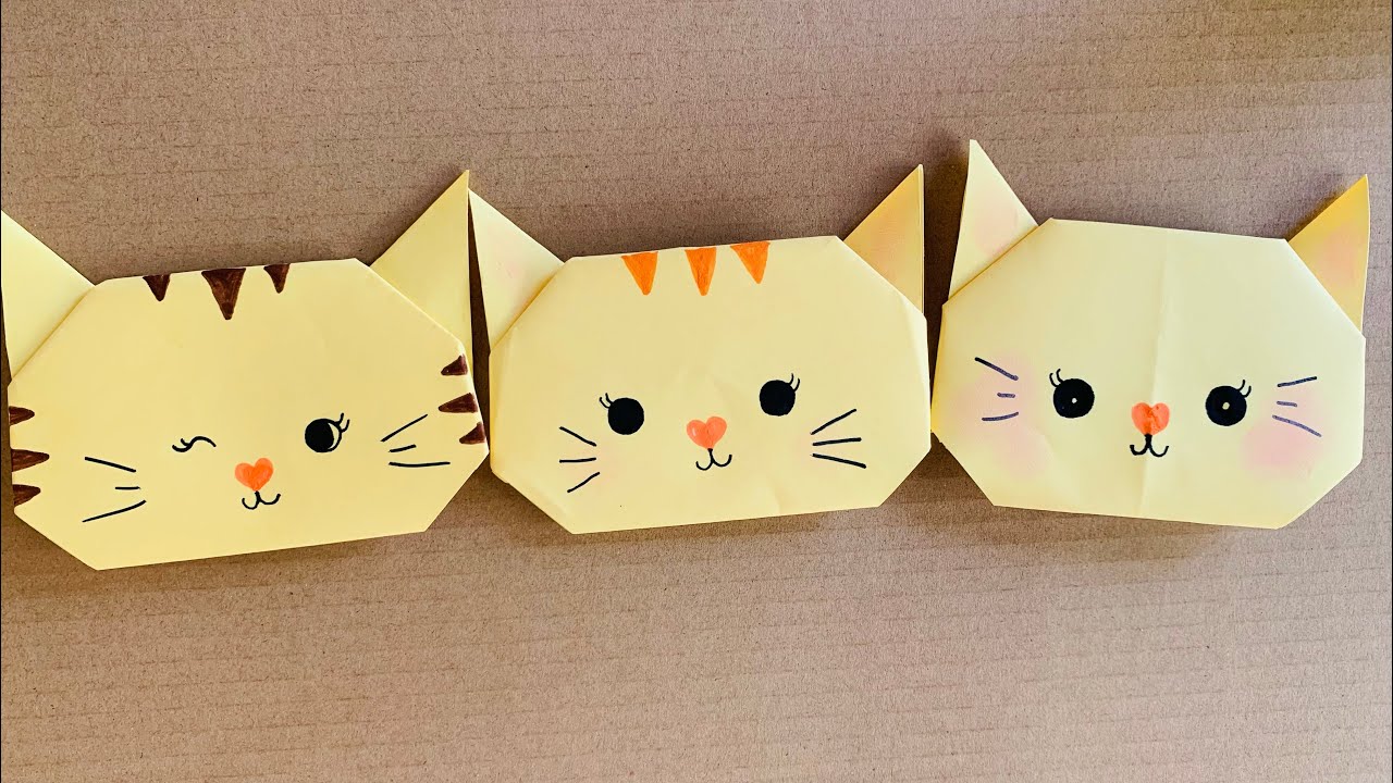 Origami de gatinho de papel 