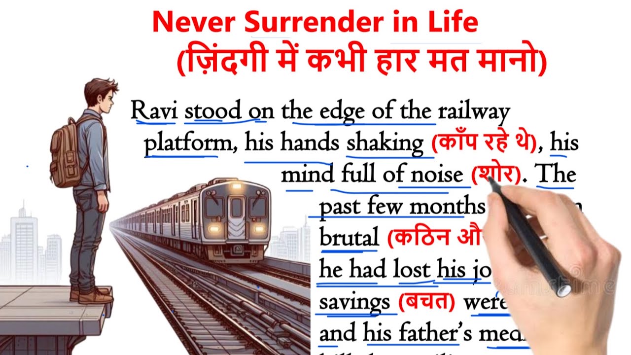 Never Surrender in Life | कभी हार मत मानो | इंग्लिश सीखे स्टोरी से | English Story Hindi Translation