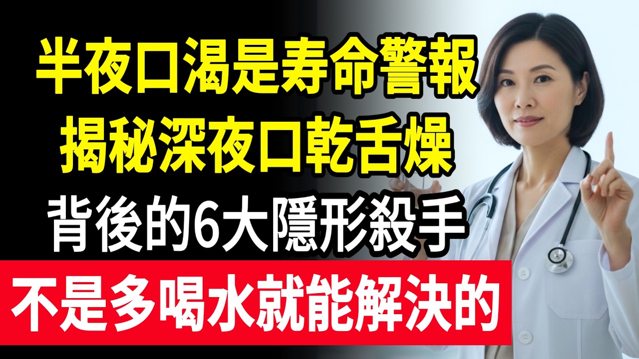 半夜口渴是寿命警報？揭秘深夜口乾舌燥背後的六大隱形殺手，這不是多喝水就能解決的！