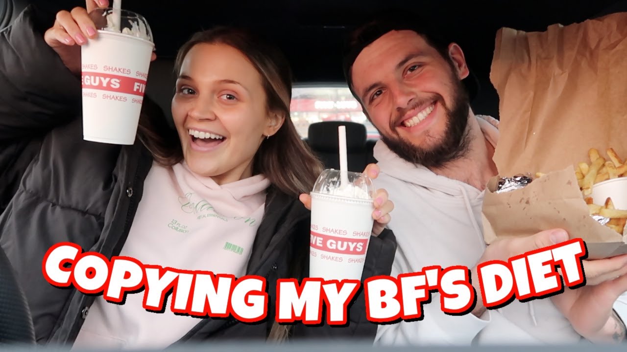 COPYING MY BOYFRIEND'S DIET FOR 24 HOURS!