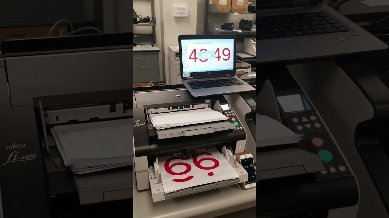 Fujitsu fi-6400 document scanner full auto setting quick demonstration