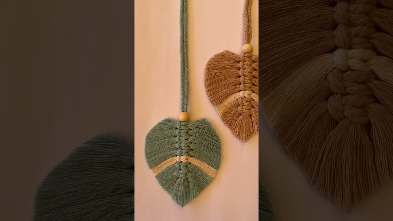 How to make macrame leaves (or feathers) and stiffen the fringe #macrametutorial