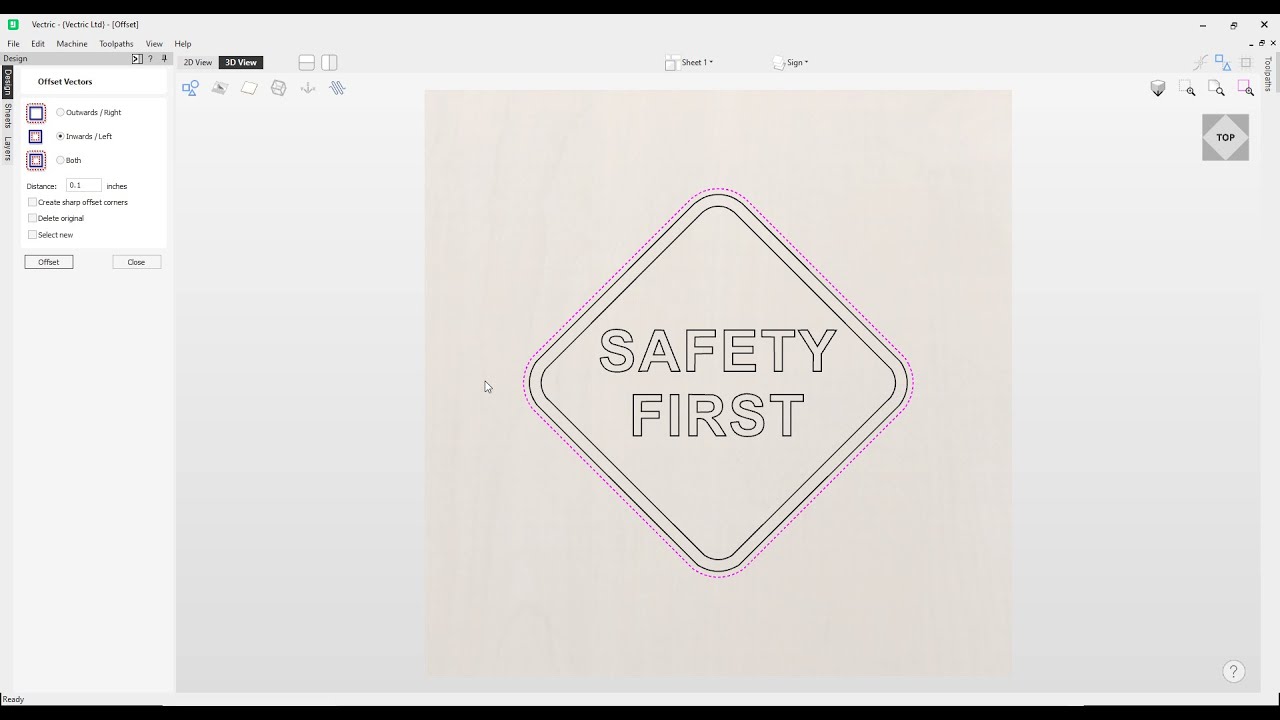 How to offset vectors in Vectric software | Offset and Layout Tools | V12 Tutorials