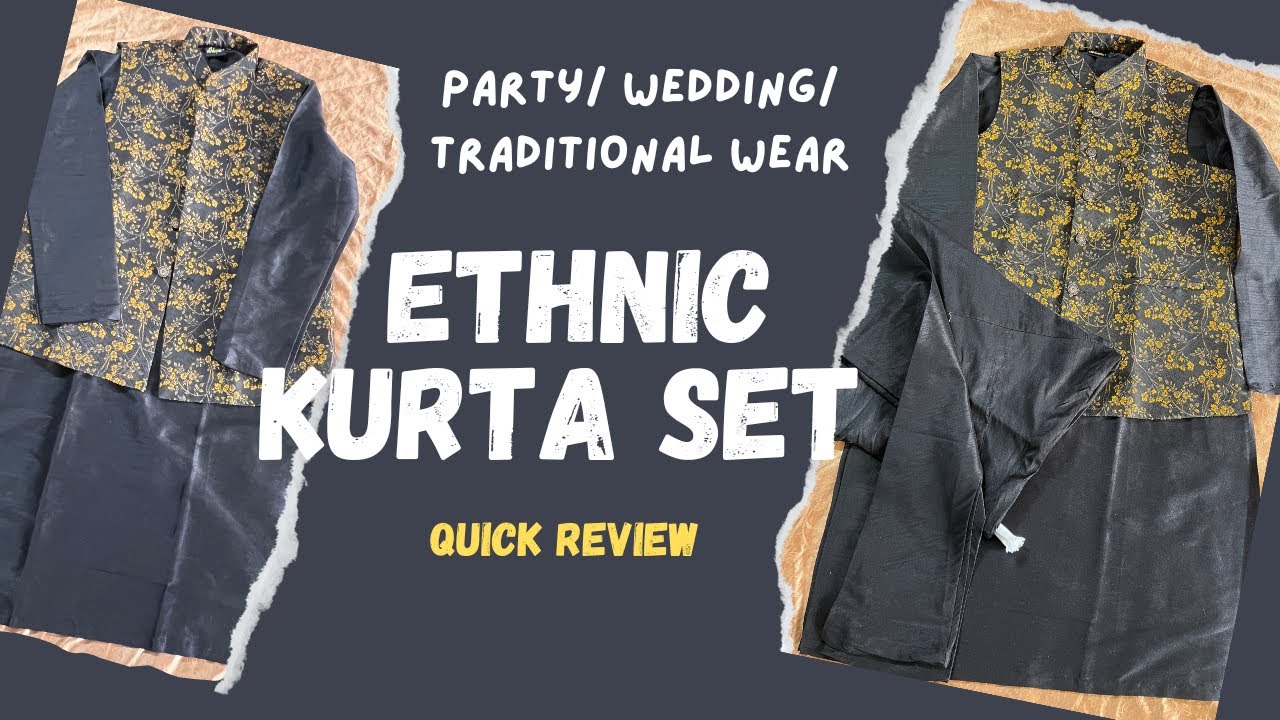 Ethnic Kurta Pyjama Set with Jacket from Amazon | Party Wear Kurta Pyjama Set